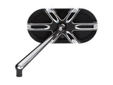 Arlen Ness Deep Cut Caged Series Mirror- BLACK. Fits LHS
