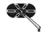 Arlen Ness Deep Cut Caged Series Mirror- BLACK. Fits RHS