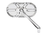 Arlen Ness Deep Cut Caged Series Mirror- CHROME. Fits RHS