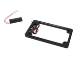 Flat Number Plate Frame with LED Red Brake Light - BLACK