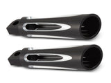 AN Deep Cut Footpegs : BLACK - Bobber Daves Custom Cycles