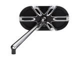 Arlen Ness Deep Cut Caged Series Mirror- BLACK. Fits LHS - Bobber Daves Custom Cycles