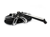 Arlen Ness Deep Cut Caged Series Mirror- BLACK. Fits RHS - Bobber Daves Custom Cycles