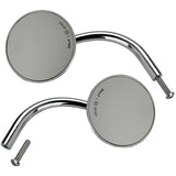 Biltwell Utility Mirrors Round for Perch- Chrome - Bobber Daves Custom Cycles