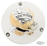 Derby Cover - Eagle Spirit Gold/Chrome - Bobber Daves Custom Cycles