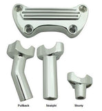 Finned Handlebar 4" Straight Risers & Clamps. - Bobber Daves Custom Cycles