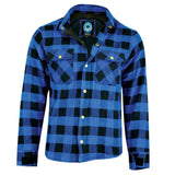Johnny Reb Waratah Protective Shirt with Kevlar Lining - Black/Blue Check - Bobber Daves Custom Cycles