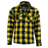 Johnny Reb Waratah Protective Shirt with Kevlar Lining - Black/Yellow Check - Bobber Daves Custom Cycles