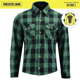 Johnny Reb Waratah Protective Shirt with Kevlar Lining - Forest Green - Bobber Daves Custom Cycles