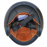 JR Olga Open Face Helmet -Matte Black, Studs. - Bobber Daves Custom Cycles
