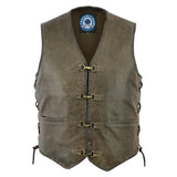 JR Sturt Cracker Leather Vest - Cracker Brown - Bobber Daves Custom Cycles