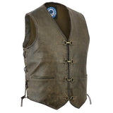 JR Sturt Cracker Leather Vest - Cracker Brown - Bobber Daves Custom Cycles