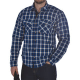 Oxford Kickback Protective Shirt - Blue Checkered - Bobber Daves Custom Cycles