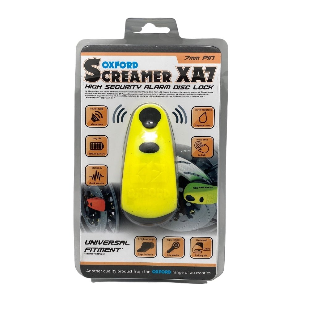 Oxford Screamer7 Alarm Disc Lock Yellow/black : Oxford Products