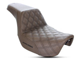 Saddlemen Brown Step up LS Dual Seat. Dyna 2006-2017. - Bobber Daves Custom Cycles