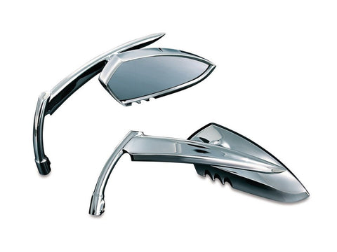 Scythe Mirrors with Classic Blade Stem - Chrome. - Bobber Daves Custom Cycles