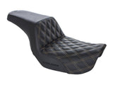 Step Up LS Dual Seat (Gold). Dyna 2006-17. - Bobber Daves Custom Cycles