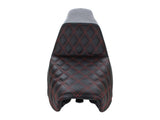 Step Up LS Dual Seat (Red). Dyna 2006-17. - Bobber Daves Custom Cycles