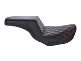 Step Up LS Dual Seat (Red). Dyna 2006-17. - Bobber Daves Custom Cycles