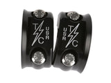 Thrashin Clutch & Brake Perch Clamp – Twice Cut Black. Fits Most HD 1982up. - Bobber Daves Custom Cycles