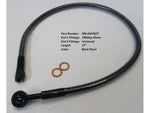 27in. Upper Front Brake Line with 10mm x 180 Degree Banjo - Black Pearl. - Bobber Daves Custom Cycles