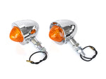 Mini Bullet Turn Signals with 2" Mount Stud - CHROME