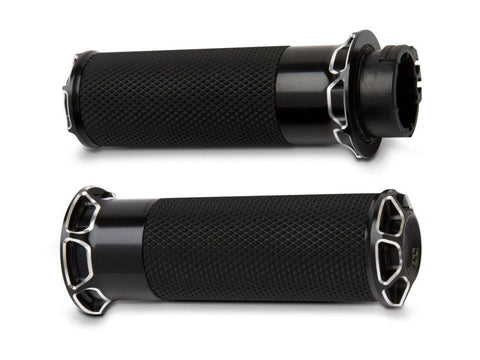 AN Fusion Bevelled Handgrips -Throttle Cables - Bobber Daves Custom Cycles