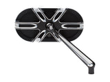 Arlen Ness Deep Cut Caged Series Mirror- BLACK. Fits RHS - Bobber Daves Custom Cycles