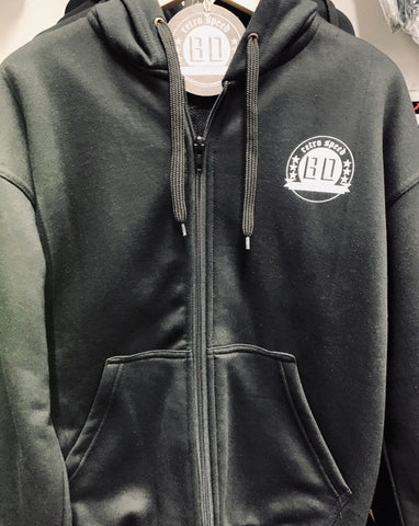 BDCC Kevlar Lined Black Hoody - Zip up front - Bobber Daves Custom Cycles