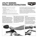 Biltwell Utility Mirrors Round for Perch- Black - Bobber Daves Custom Cycles