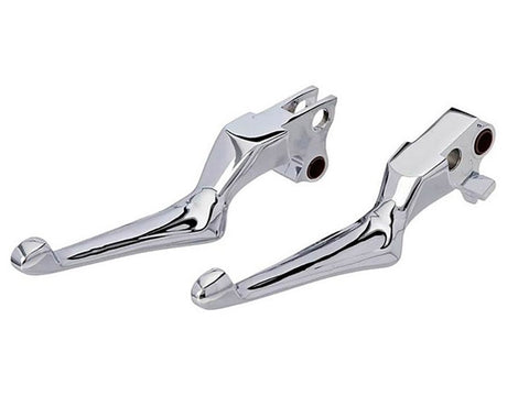Boss Blades Levers - Chrome. Fits Softail 1996-2014, Dyna 1996-2017, Touring 1996-2007 & Sportster 1996-2003 - Bobber Daves Custom Cycles