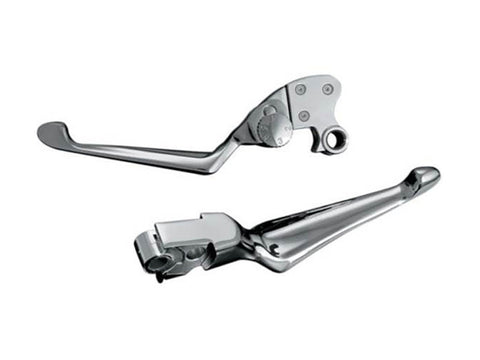 Boss Blades Levers with Adjustable Clutch Lever - Chrome. Fits Softail 1996-2014, Dyna 1996-2017, Touring 1996-2007 & Sportster 1996-2003 - Bobber Daves Custom Cycles