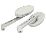 Chrome Classic Oval Billet Mirrors - Short Stem - Bobber Daves Custom Cycles