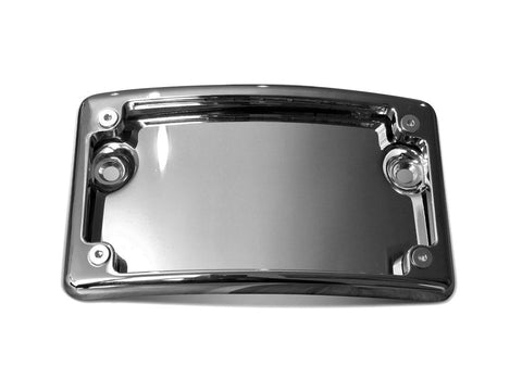 Curved LED Number Plate Kit - Chrome. Fits most Touring 2013up. - Bobber Daves Custom Cycles
