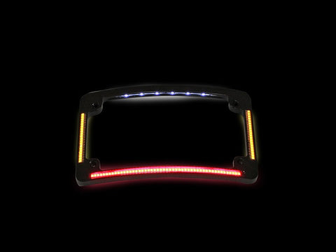 Curved Number Plate Frame ,LED All-in-One Signals. - Bobber Daves Custom Cycles
