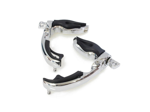 Flame Switch Blade Footpegs with Male Mount - Chrome. - Bobber Daves Custom Cycles