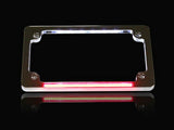 Flat Number Plate Frame with LED Red Brake Light - CHROME - Bobber Daves Custom Cycles