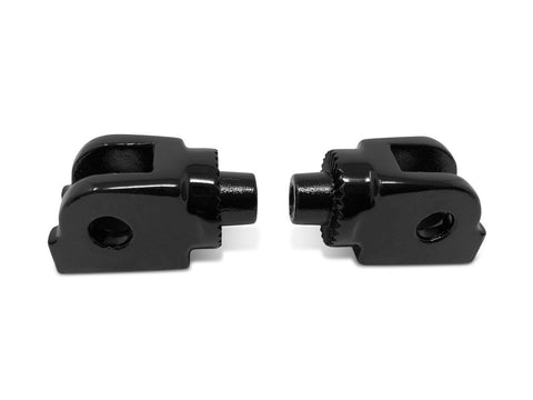 Front Splined Footpeg Mounts - Black. Fits Softail 2018up, Pan America 2021up & Sportster S 2021up - Bobber Daves Custom Cycles