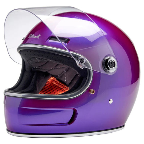 custom purple motorcycle helmet GRINGO SV ECE R22.06 HELMET -METALLIC GRAPE – Bobber Daves Custom Cycles