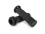 Hart-Luck Full Waffle Lock-On Handgrips - Black. Fits H-D with Throttle Cable. - Bobber Daves Custom Cycles
