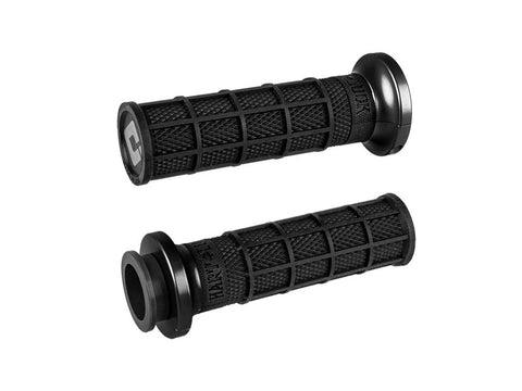 Hart-Luck Full Waffle Lock-On Handgrips - Black. Fits Indian Touring 2018up. - Bobber Daves Custom Cycles