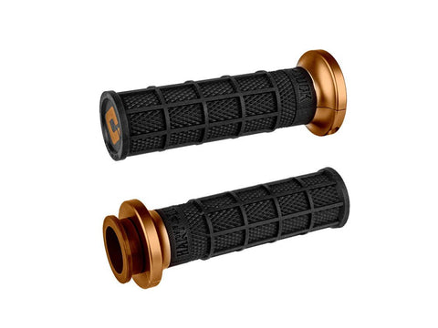 Hart-Luck Full Waffle Lock-On Handgrips - Bronze. Fits Indian Touring 2018up. - Bobber Daves Custom Cycles