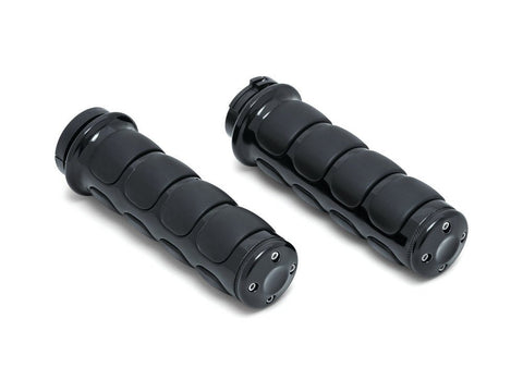 ISO Handgrips - Black. Fits H-D Models with Throttle Cable. - Bobber Daves Custom Cycles