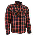 Johnny Reb Nullabor Protective Shirt with Kevlar Lining - Black/Orange Plaid - Bobber Daves Custom Cycles
