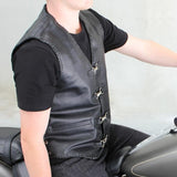 Johnny Reb Savage River Leather Vest - Black - Bobber Daves Custom Cycles