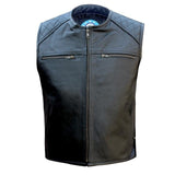 Johnny Reb Savage River Leather Vest - Black - Bobber Daves Custom Cycles