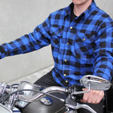 Johnny Reb Waratah Protective Shirt with Kevlar Lining - Black/Blue Check - Bobber Daves Custom Cycles