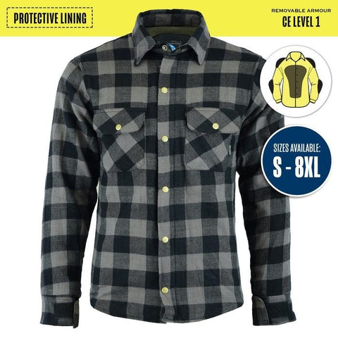Johnny Reb Waratah Protective Shirt with Kevlar Lining - Black/Grey - Bobber Daves Custom Cycles