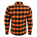 Johnny Reb Waratah Protective Shirt with Kevlar Lining - Black/OrangeCheck - Bobber Daves Custom Cycles