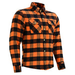 Johnny Reb Waratah Protective Shirt with Kevlar Lining - Black/OrangeCheck - Bobber Daves Custom Cycles